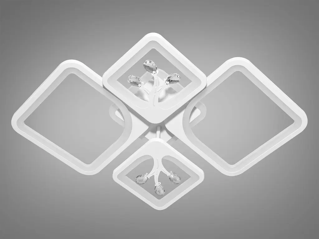 Дизайнерская LED люстра с димером и подсветкой, 100Вт, белая люстра. - фото 2