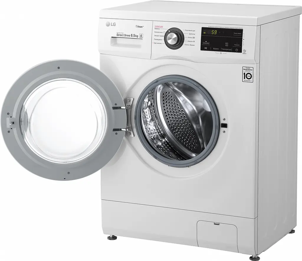Пральна машина LG з фронтальним завантаженням F2J3WS2W, 6,5кг, 1200, A+++, Пар, глибина 44см, Дисплей, Інвертор, Білий (F2J3WS2W) - фото 10