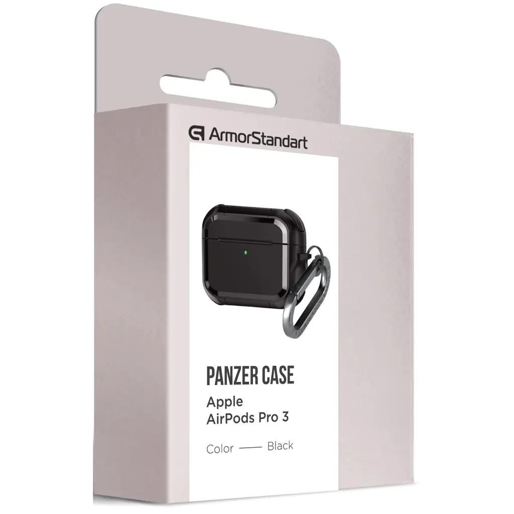 Чохол для навушників Armorstandart Panzer для Apple Airpods Pro 3 Black (ARM88286) - фото 2