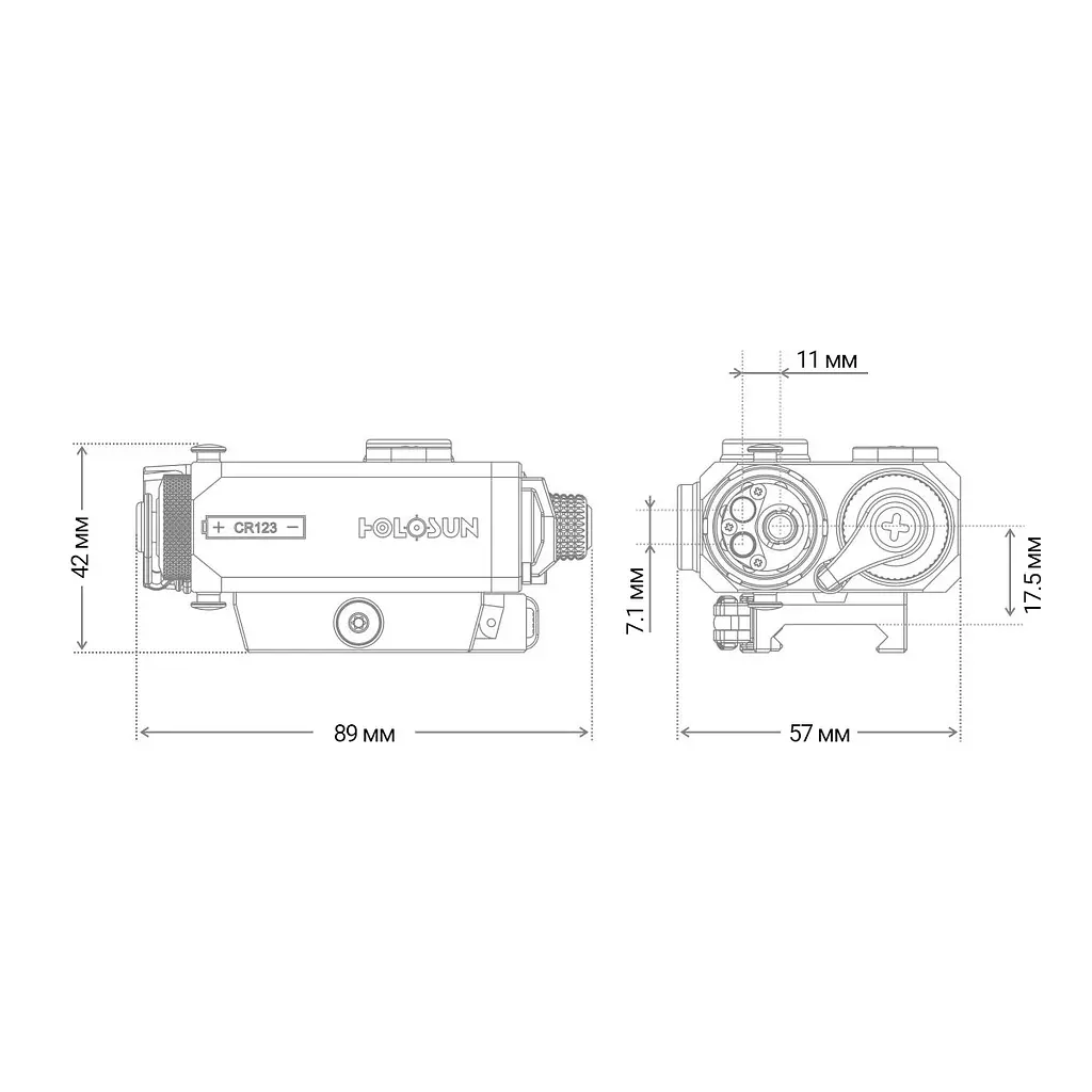 Цілевказівник (тактичний блок) Holosun LS321-GR (LS321G) Green & IR/IR illuminator - фото 8