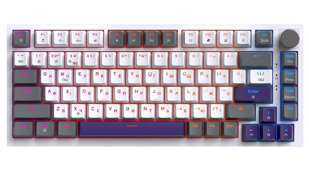 Клавиатура GamePro Genesis Warden MK160P RGB White/Grey - фото 3