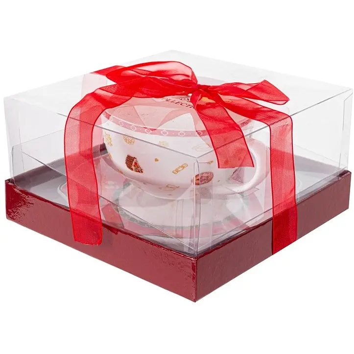 Чайний набір Lefard Christmas Delight, 250 мл, білий з червоним (985-143) - фото 4