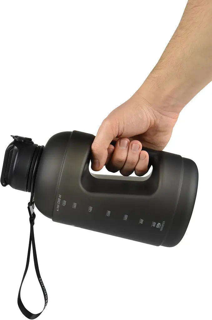 Пляшка для води UZspace Fitseven The King Frosted 2.3 л чорна (6069) - фото 7