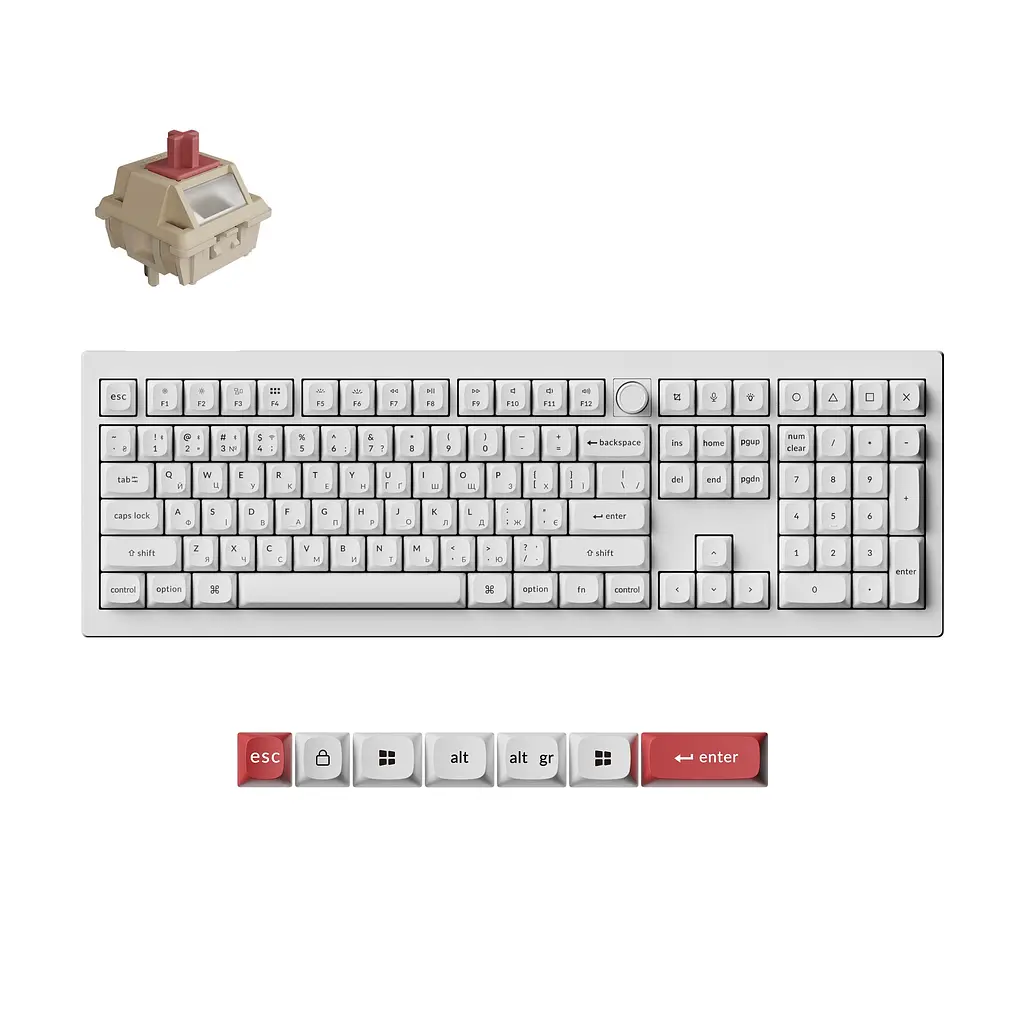 Клавіатура бездротова Keychron V6 Ultra Keychron Red Switch White RGB (V6U-F1-UA) - фото 7