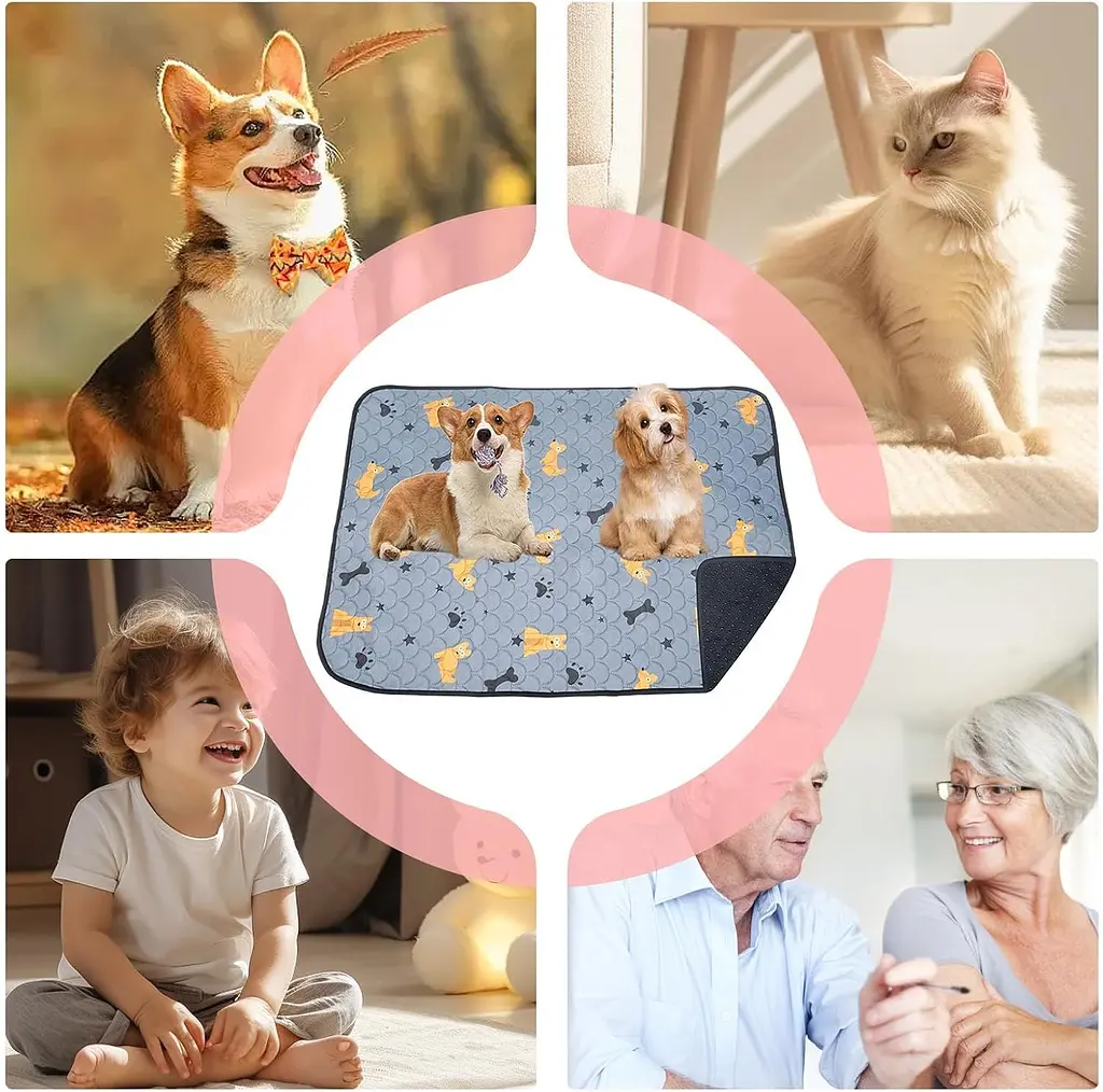 Багаторазова пелюшка Derby Washable Reusable Dog Pee Pad PM002-1 Grey 45х60 см - фото 6