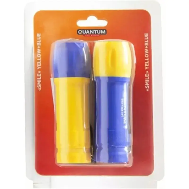 Ліхтар Quantum Smile Yellow+Blue 3W COB, 3xAAA, 2 шт./уп. (QM-FL1045-PB) - фото 4
