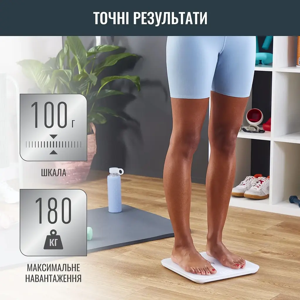 Ваги підлогові Tefal Goodvibes Sport Bluetooth 180 кг 4xAAA в комплекті скло білі - фото 8