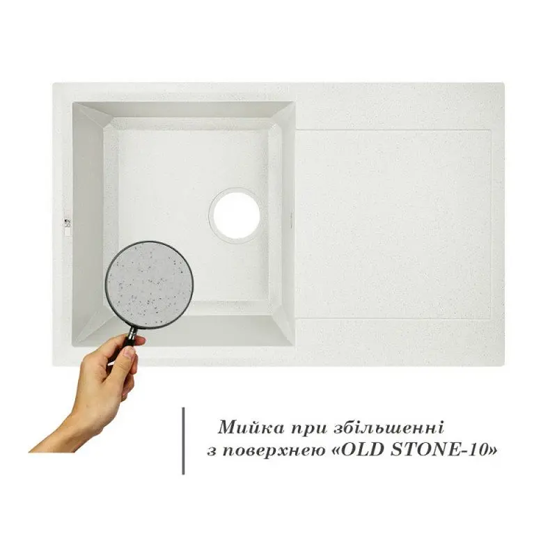 Кухонна мийка Lidz 790x495/230 STO-10 (LIDZМSTO10790495230), Сірий - фото 3