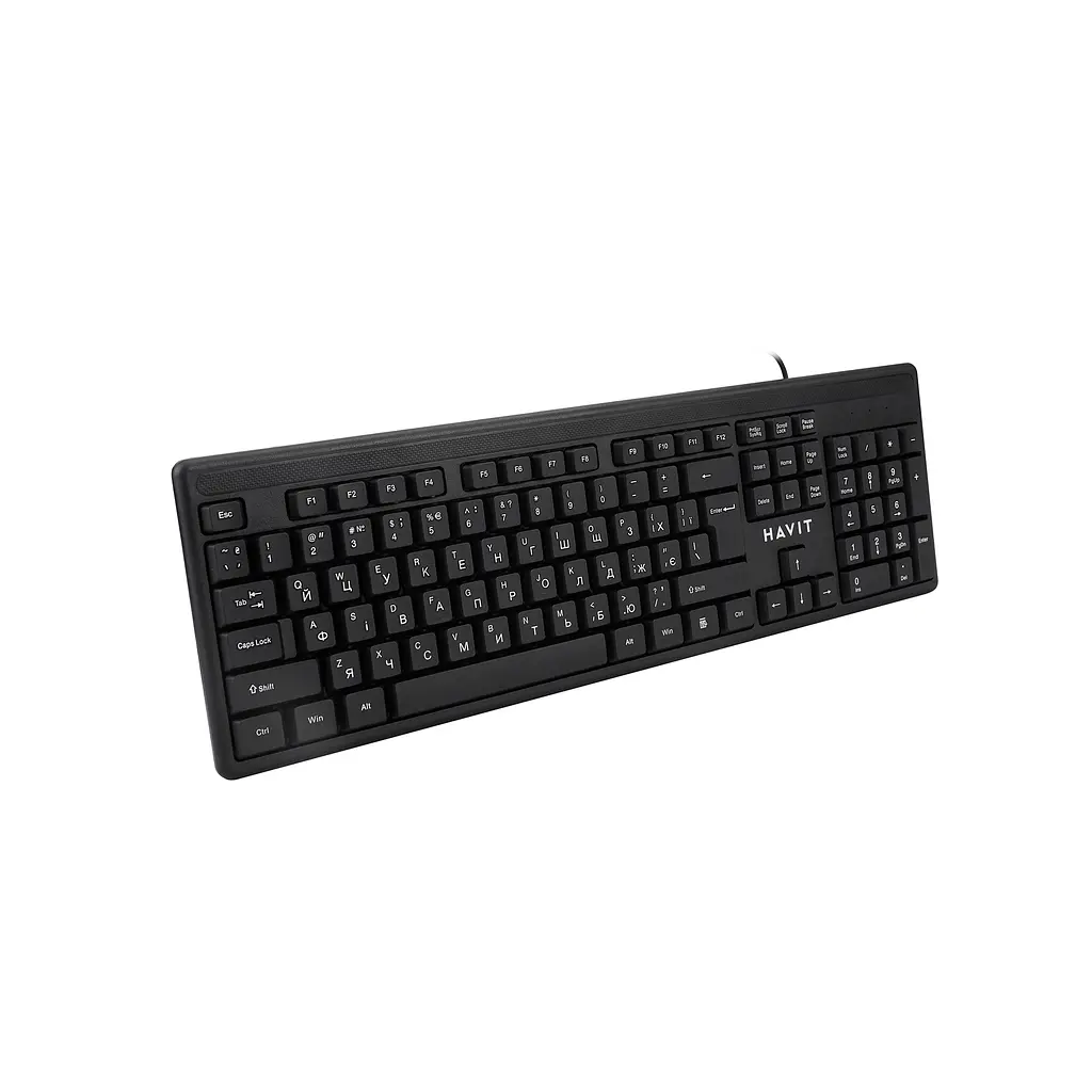 Дротова клавіатура HAVIT HV-KB2001 USB Black HAVIT (27921-000) - фото 4