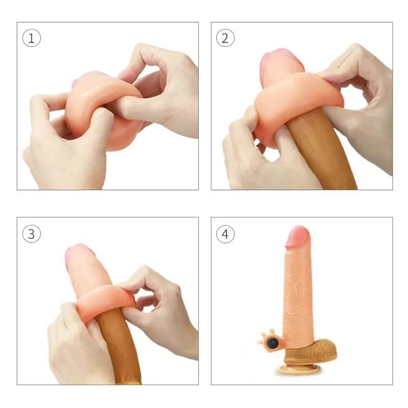 Вібронасадка на член - Revolutionary Silicone Nature Extender Add 2" Flesh - фото 3