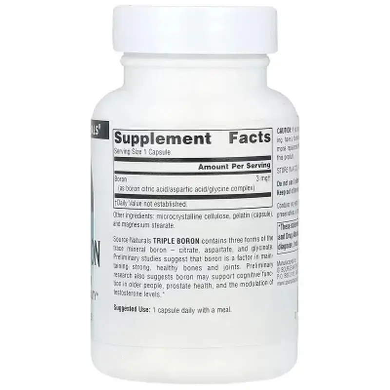 Мінерали Source Naturals Бор потрійний, 3 мг, Triple Boron, 100 капсул (SNS-01913) - фото 2