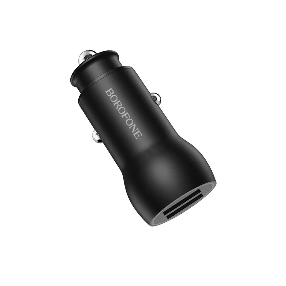 Автомобільний зарядний пристрій Borofone BZ9 2 USB чорний - фото 4