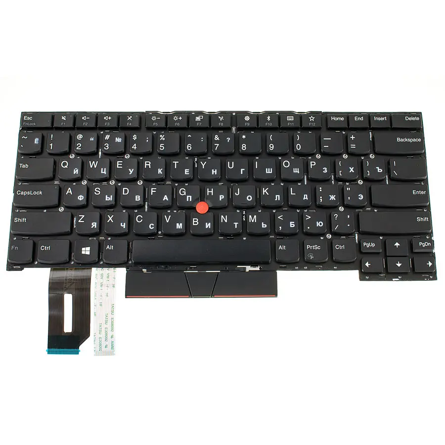 Клавіатура для ноутбука LENOVO (ThinkPad: T490s, T495s) rus, black, без фрейма, підсвічування клавіш - фото 2