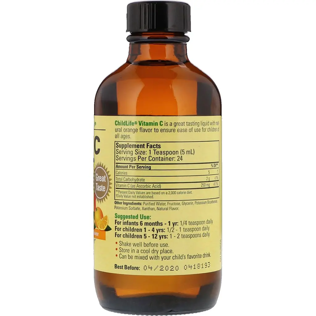 Рідкий вітамін С для дітей ChildLife зі смаком апельсина 118.5 мл - фото 2