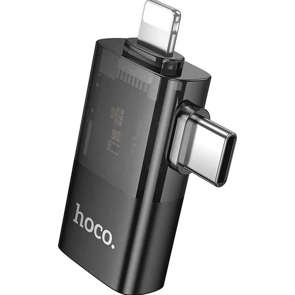 Перехідник Hoco UA36E USB-C Male/Lightning Male to USB-A Female OTG Black [140339] - фото 4