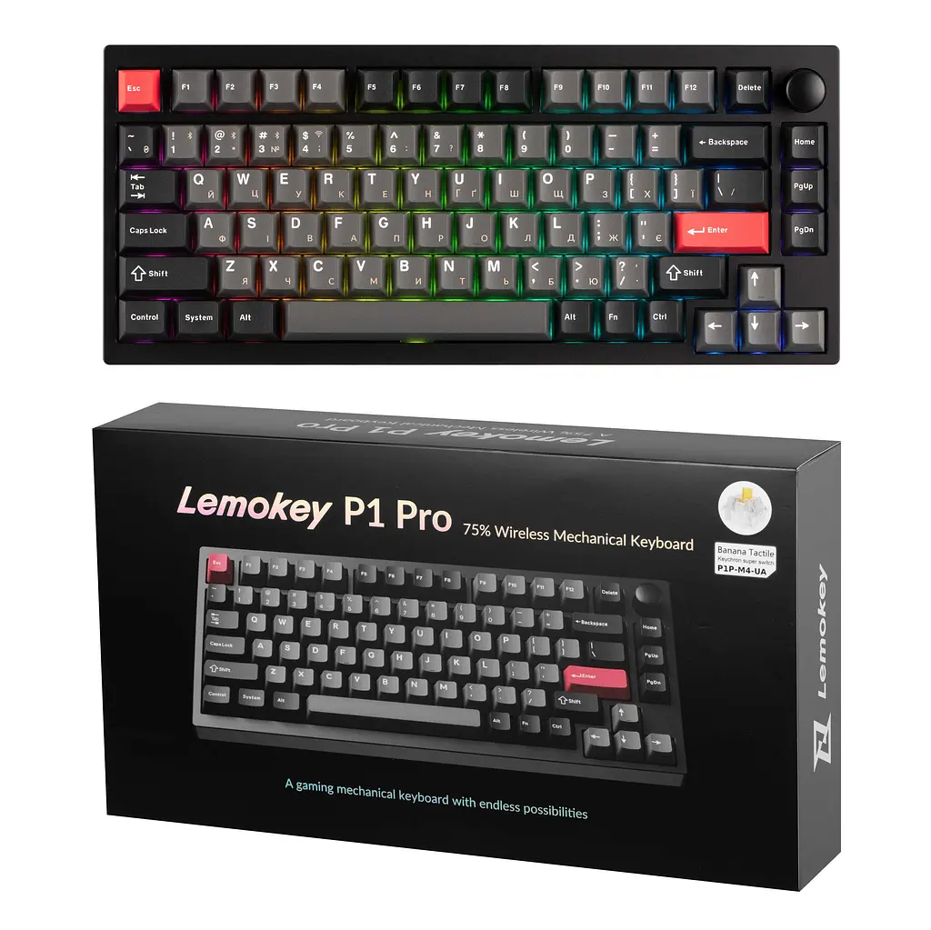 Клавиатура механическая P1 Pro 84Key, Keychron Super Banana, WL/BT/USB-A, QMK/VIA, Hot-Swap, E Lemokey teh0013895 - фото 10