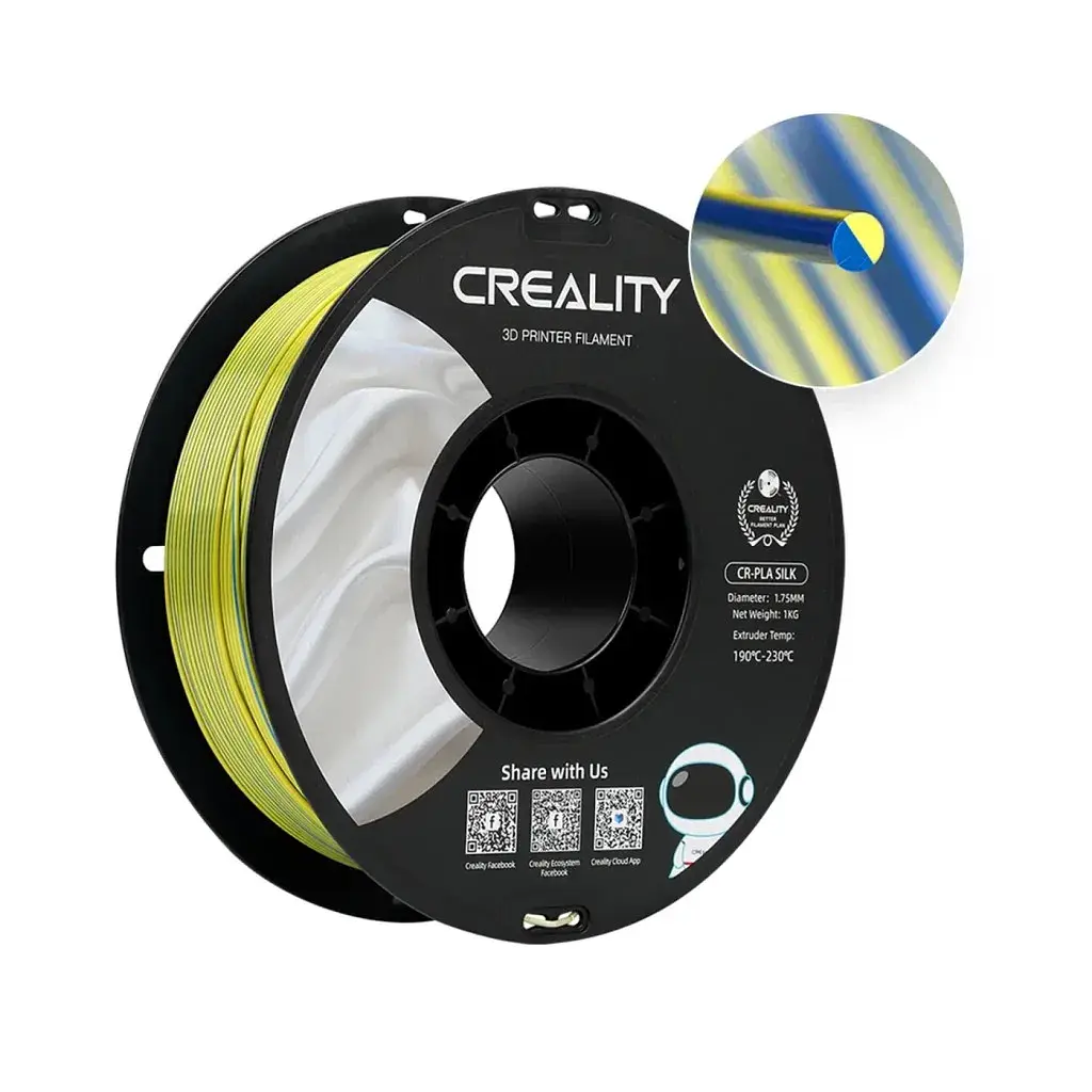 Пластик для 3D-принтера Creality PLA silky shine 1кг, 1.75мм, yellow-blue (3301120014) - фото 2