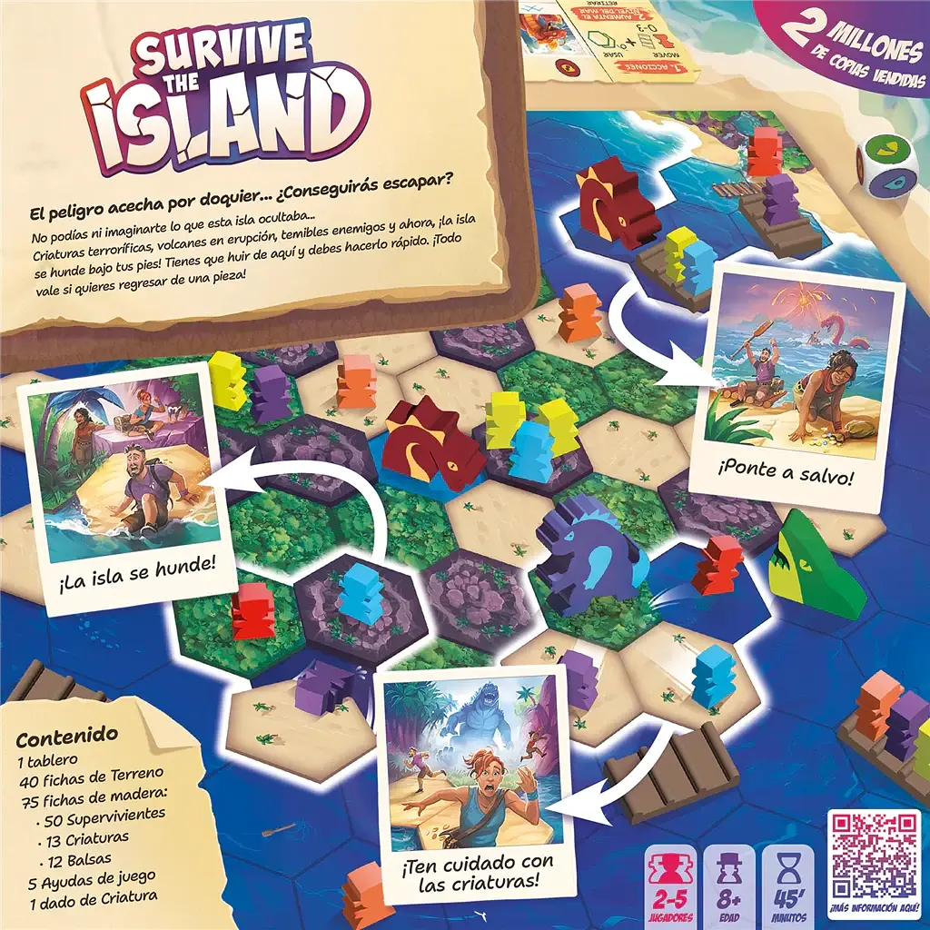 Настільна гра Вижити: Втеча з острова Zygomatic Survive: The Island сімейна стратегія іспанська версія 2–5 гравців від 8 років (SKU-205) - фото 4