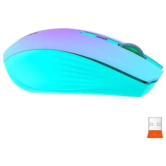 Комп'ютерна миша Mееtion BTM002 RGB 1000-1200-1600 dpi 6 кнопок USB 2.4G бездротова ігрова фіолетова - фото 3