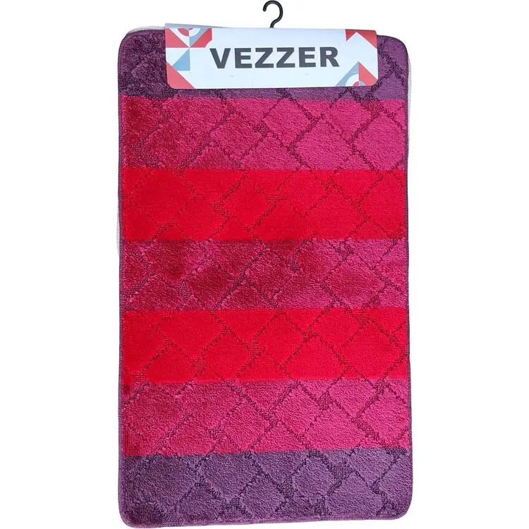 Набор ковриков для ванной Vezzer Color line 60x100 и 60x50 см красный (VZC05237) - фото 2