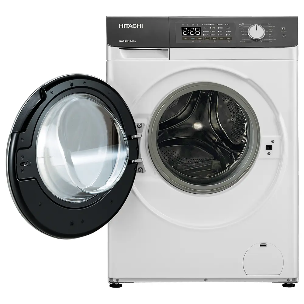 Прально-сушильна машина Hitachi фронтальна, 8(5)кг, 1400, A, 60см, дисплей, пара, інвертор, білий - фото 5