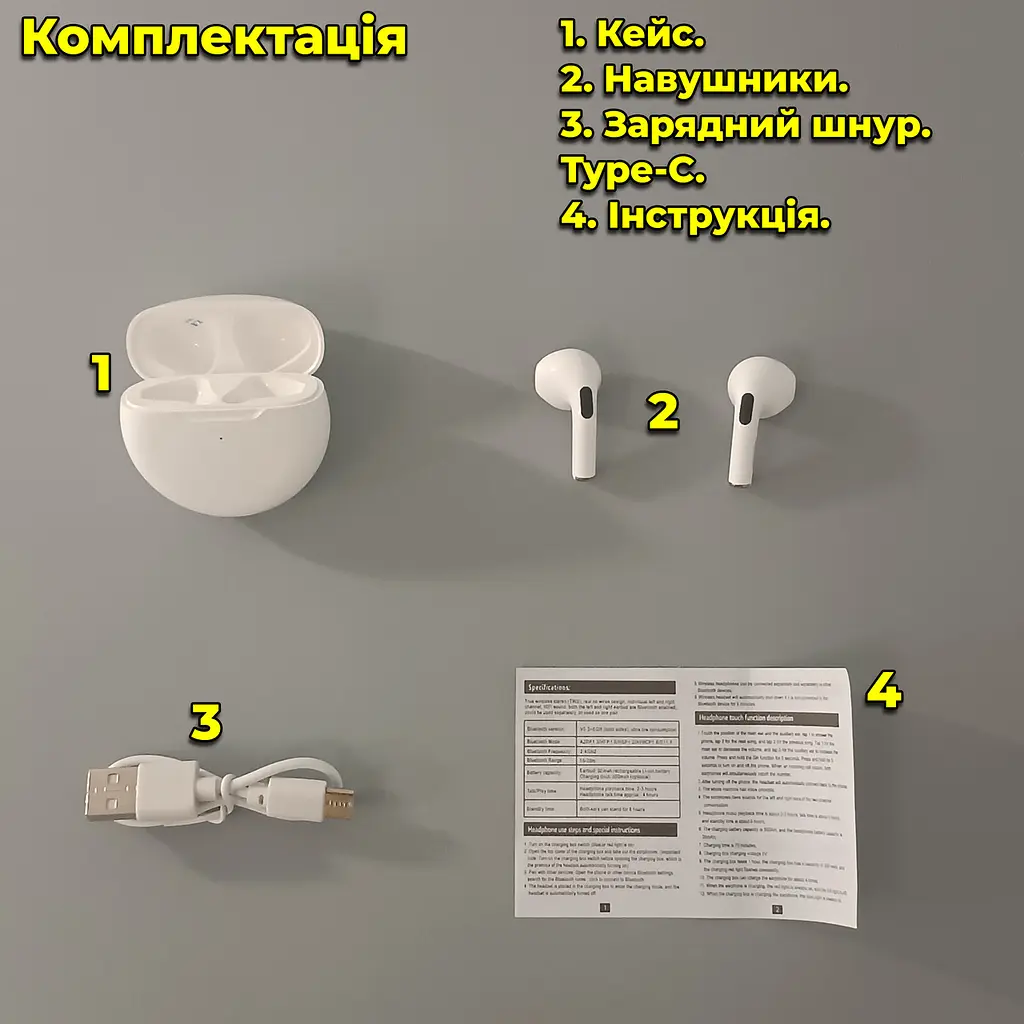 Бездротові навушники Pro 6. Bluetooth - фото 3