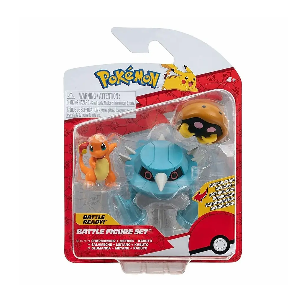 Набір ігрових фігурок Pokemon W17 Battle figure Kabuto + Charmander + Metang (PKW3052) - фото 2