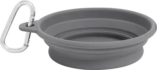 Силіконова складна дорожня миска Derby Collapsible silicone pet bowl, 400 мл сірий - фото 2