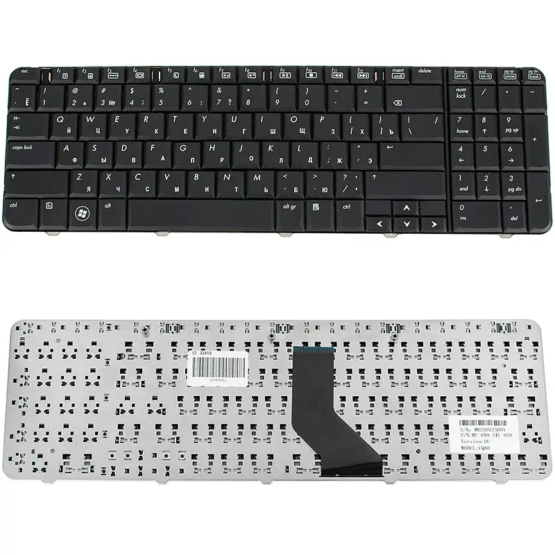 Клавіатура для ноутбука HP (Presario: CQ60, CQ60Z, G60, G60T) rus, чорна - фото 2