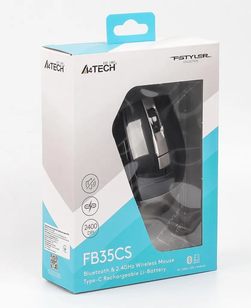 Беспроводная мышь A4Tech Fstyler FB35CS Bluetooth Smoky Grey (FB35CS (Smoky Grey)) - фото 5