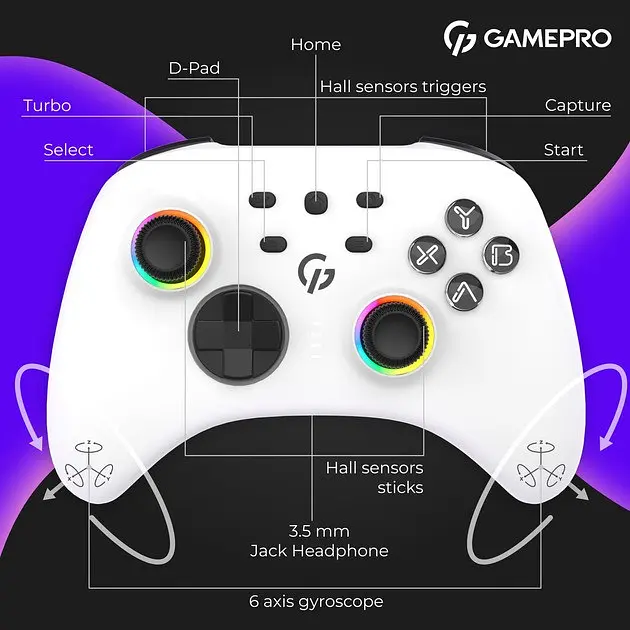 Геймпад GamePro GPX13W Білий - фото 10