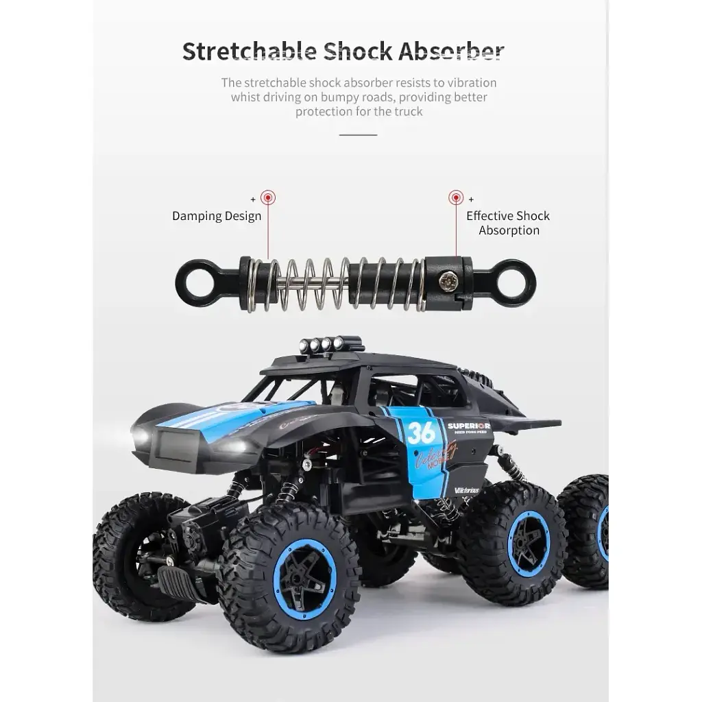 Машинка на радіокеруванні Позашляховик JJRC Q101 1:12 Off-Road Vehicle 6WD [Black/Blue] [64873] - фото 3