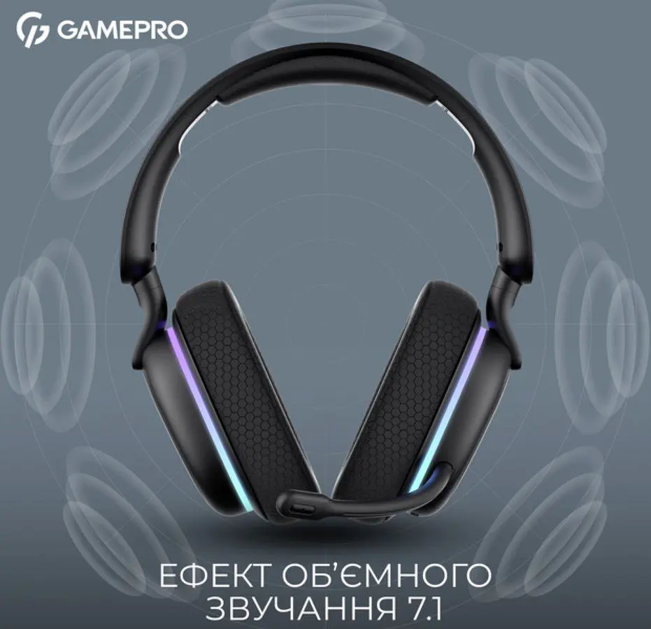 Игровые беспроводные наушники GamePro HSW-250 7.1 Bragi Asgard RGB Tri-Mod Black - фото 14