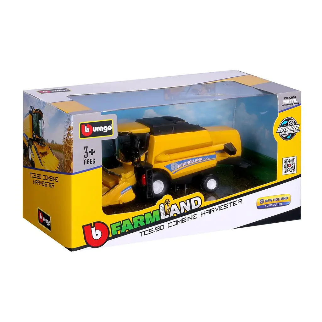 Автомодель - ЗЕРНОЗБИРАЛЬНИЙ КОМБАЙН NEW HOLLAND TC5.90 (з кукурузною жаткою) Bburago 18-31722 - фото 9