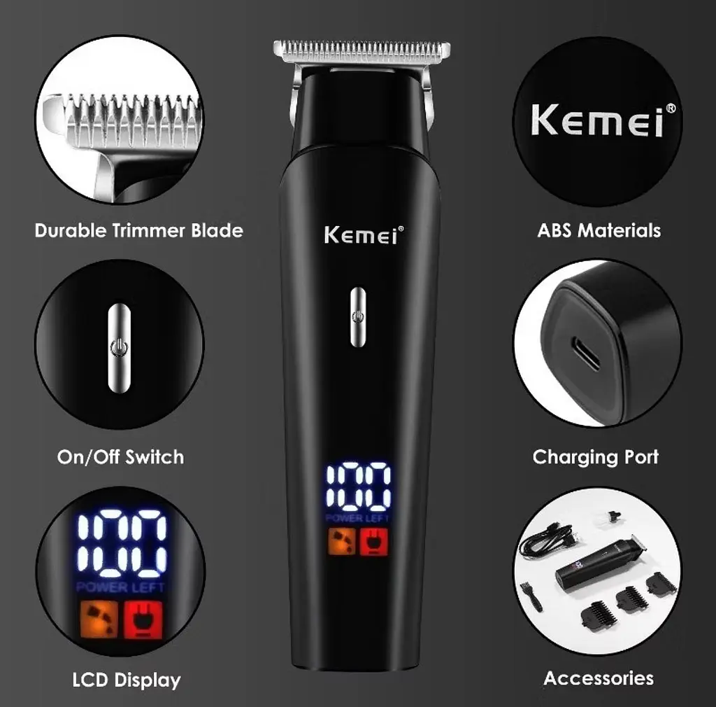 Машинка для стрижки волосся Kemei KM-1113 5 Вт Чорний (2390000005) - фото 6