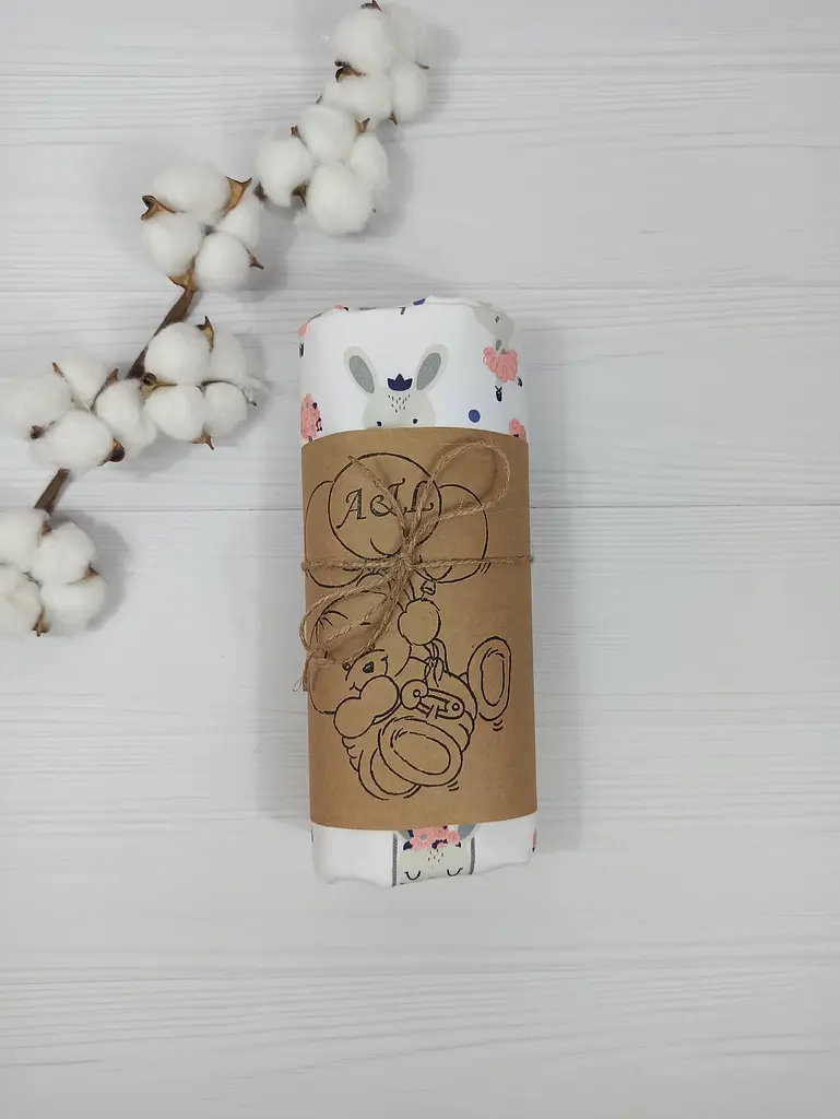Пелюшка дитяча багаторазова непромокальна a.l.babybox Зайчики на гойдалці 80x100 см Різнокольоровий (NV 18145515) - фото 3