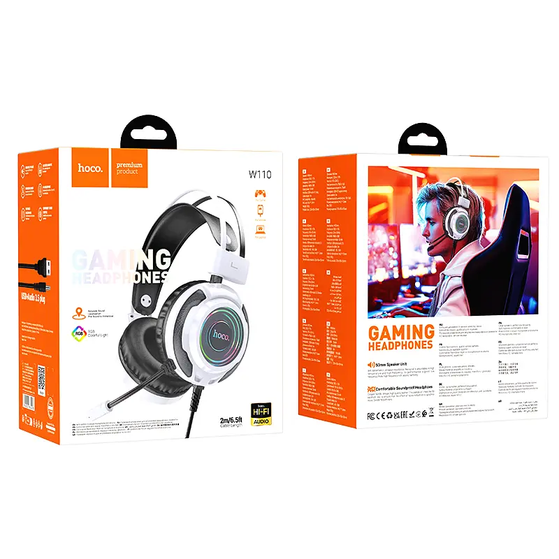 Навушники Hoco W110 Resource gaming headphones White - фото 2