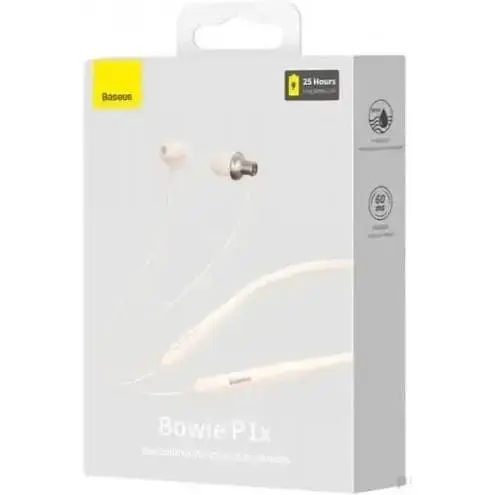 Бездротові навушники Baseus Bowie P1x In-ear Neckband Wireless Earphones бежеві NGPB010002 - фото 5