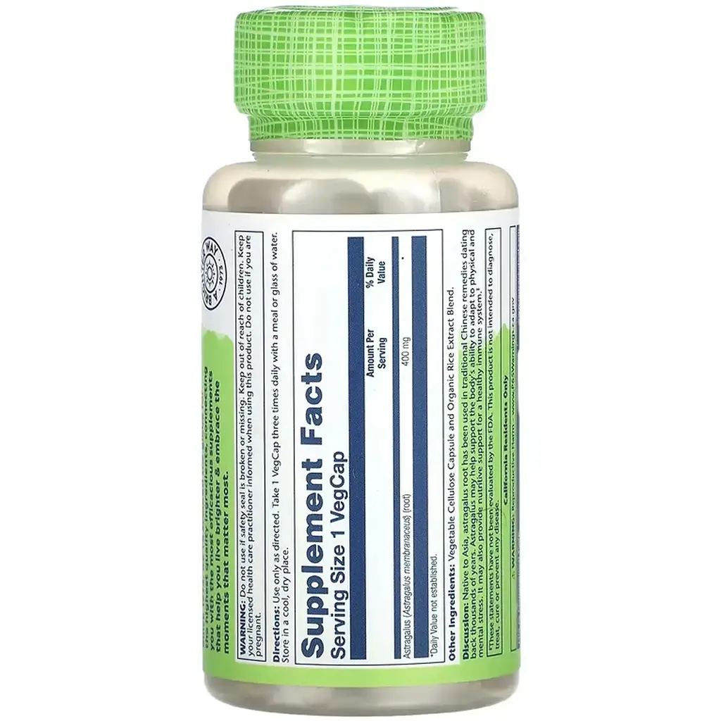 Астрагал Solaray Astragalus Root 400 мг 100 веганських капсул - фото 2