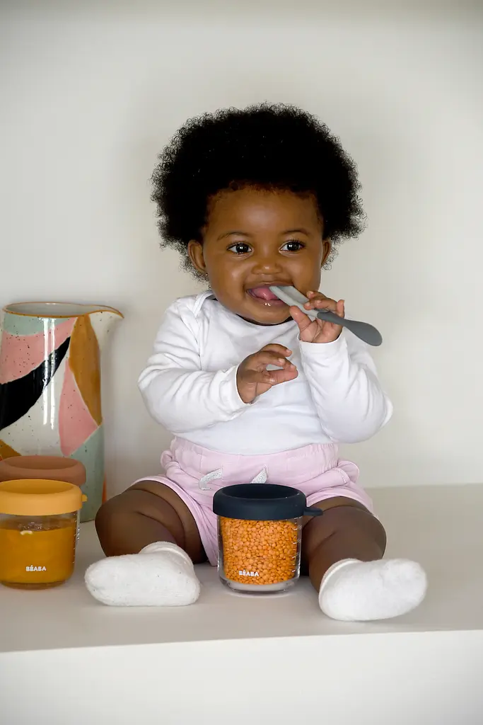 Набор силиконовых ложек Beaba зеленый/серый 2 шт. (913574) - фото 6