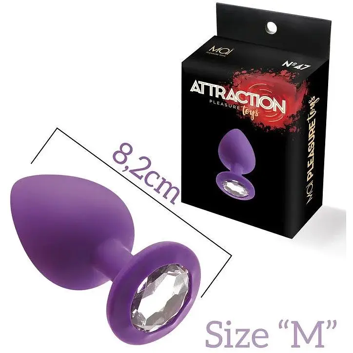 Анальная пробка с кристаллом Mai Attraction Toys №48 Purple - фото 2