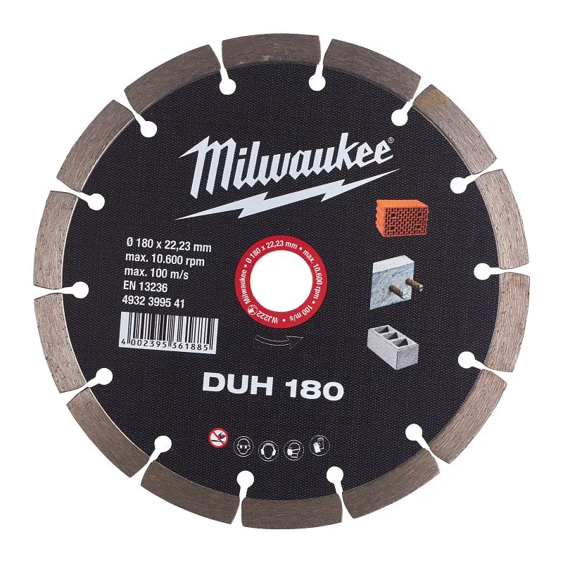 Диск алмазний MILWAUKEE DUH 180, діаметр 180мм (залізобетон, цегла) - фото 2