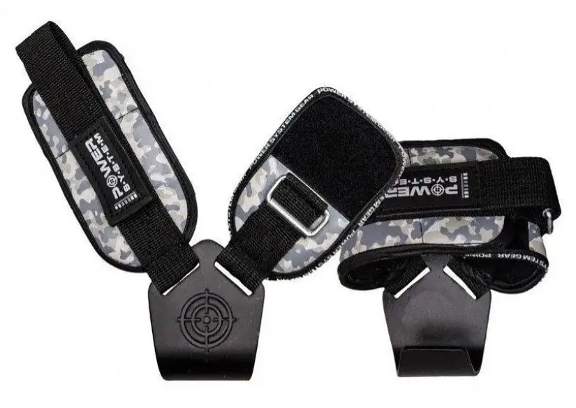 Гаки для тяги на зап'ястя Power System PS-3370 Hooks Camo Black/Grey L (PS_3370_Black/Grey L) - фото 2