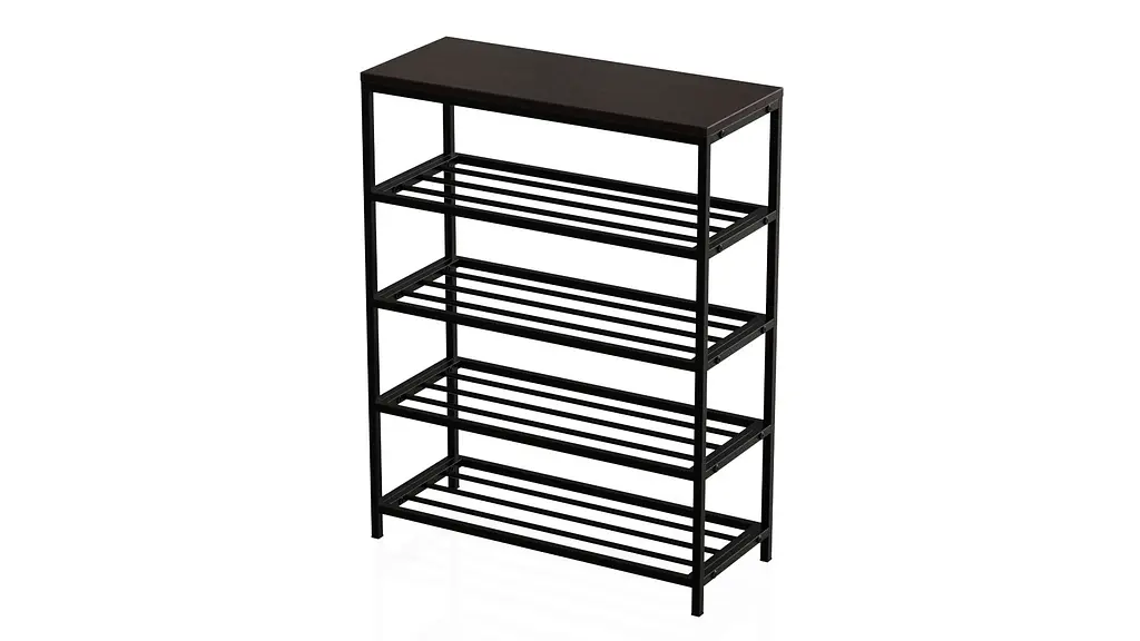 Полиця для взуття Слайм 4 Ferrum-decor 820x630x260 Чорний метал ДСП Венге Магія 16 мм (FRD-105161) - фото 7