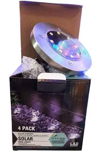 Солнечные уличные светильники Solar Disk Lights 4шт. подсветка газона на солнечной батарее садовые фонари - фото 8