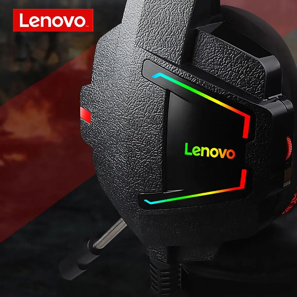 Наушники накладные игровые Lenovo HU85 чёрные - фото 2