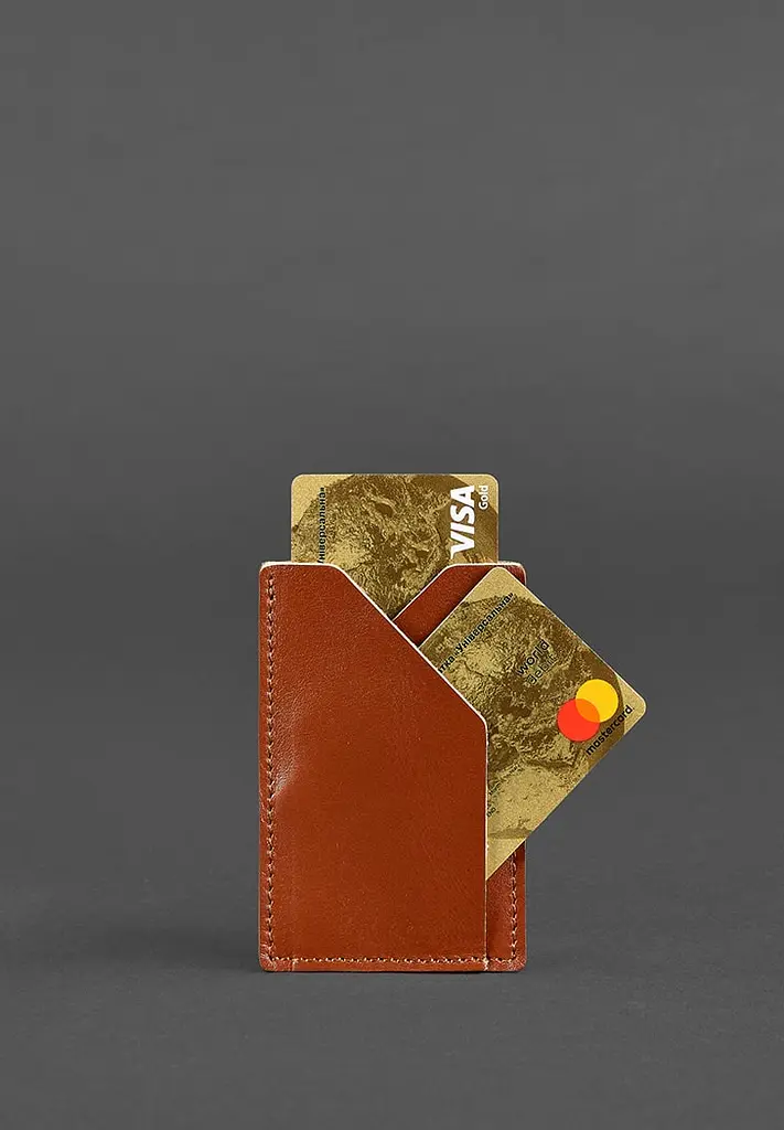 Кожаный кард-кейс 8.0 светло-коричневый - фото 4