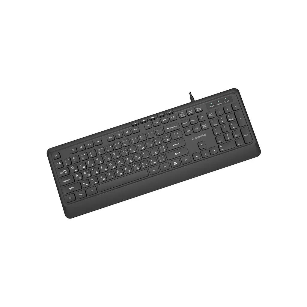 Клавіатура Gembird Slim Multimedia USB Black (KB-MCH-05-CYRL) - фото 4
