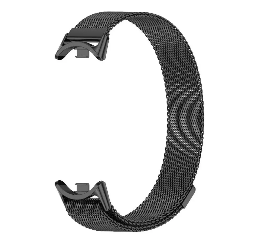 Ремешок металлический Mijobs миланское плетение для фитнес браслета Xiaomi Mi Smart Band 8 Black - фото 2