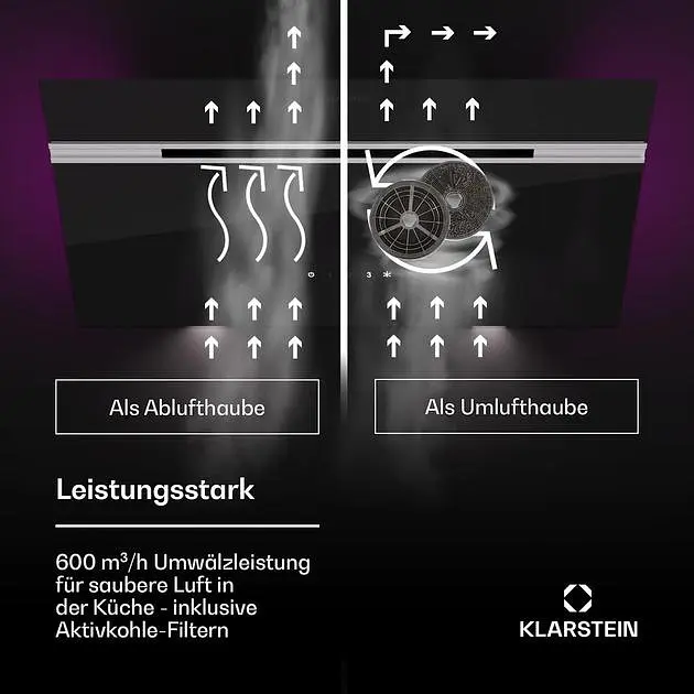 Вытяжка Klarstein Alina 600 м²/час (10045345) - фото 3